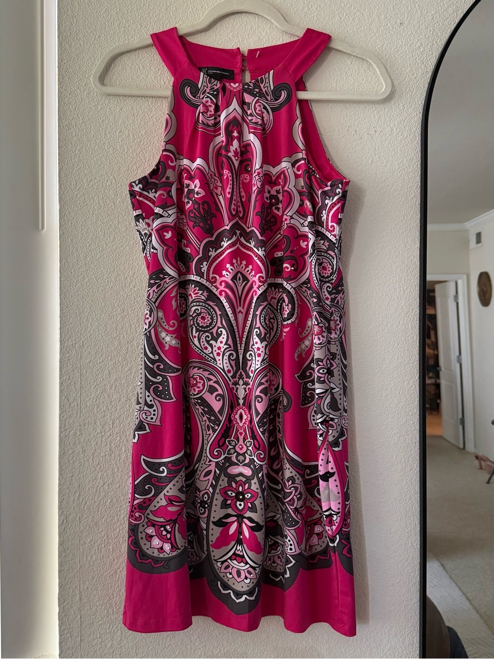 INC International Concepts Petite Pink Paisley Dress Small Sleeveless Y2K